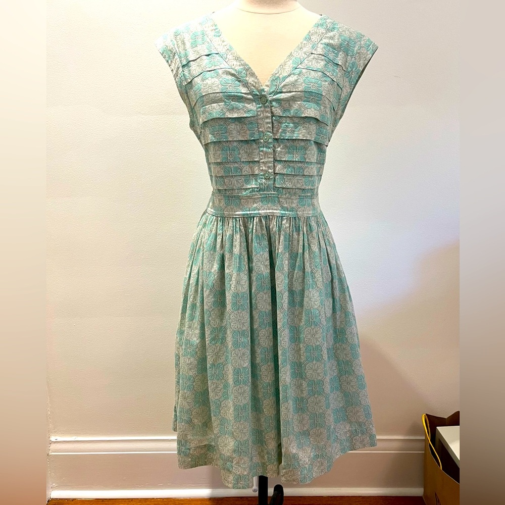 Elegant Mint Green  Patterned Dress